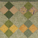 Green and Gold Wattle Throw Quilt